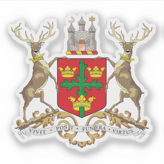 Coats of arms of the city of Nottingham, England Sticker (Voorkant)