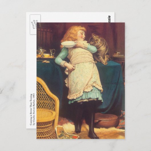 Coaxing Beter dan Teasing Charles Burton Barber Briefkaart (Voorkant / Achterkant)