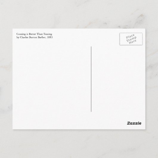 Coaxing Beter dan Teasing Charles Burton Barber Briefkaart (Achterkant)