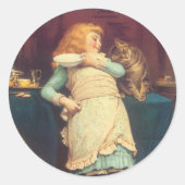 Coaxing Beter dan Teasing Charles Burton Barber Ronde Sticker (Voorkant)