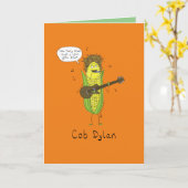 Cob Dylan Musician Corn Funny Wenskaart Kaart (Gele Bloem)