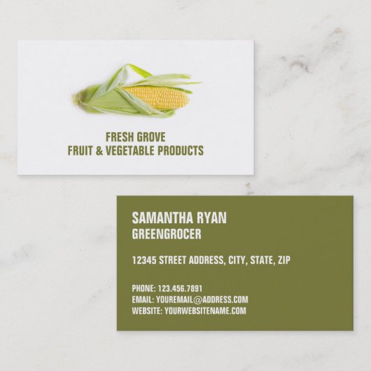 Cob, Greengrocers Visitekaartje (Voorkant / Achterkant)