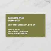 Cob, Greengrocers Visitekaartje (Achterkant)