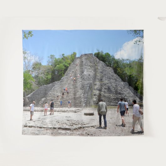 Coba Piramide Mayan Ruïnes Riviera Maya Mexico Wandkleed (Voorkant (horizontaal))