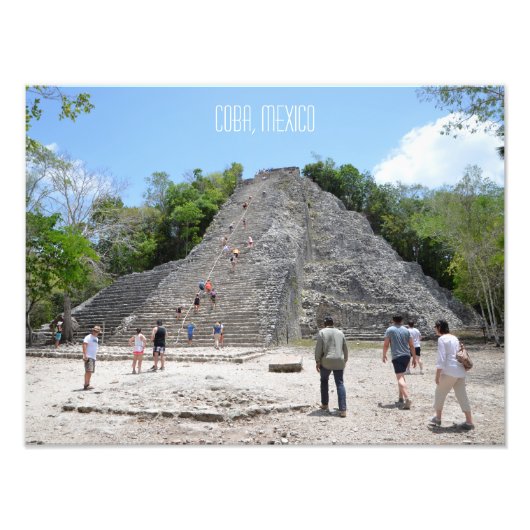 Coba Pyramid Mayan Ruins Riviera Maya Mexico Foto Afdruk (Voorkant)
