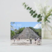 Coba Pyramid Mayan Ruins Yucatan Peninsula Mexico Briefkaart (Staand voorkant)