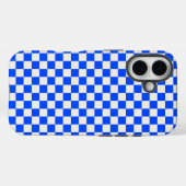 Cobalt and cream checkerboard pattern Case-Mate iPhone case (Achterkant (horizontaal))