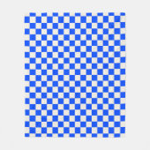 Cobalt and cream checkerboard pattern fleece deken (Voorkant)