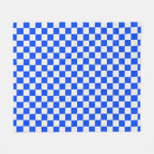 Cobalt and cream checkerboard pattern fleece deken (Voorkant (Horizontaal))