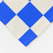 Cobalt and cream checkerboard pattern fleece deken (Hoek)