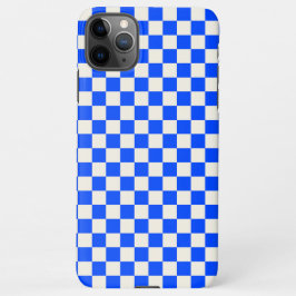 Cobalt and cream checkerboard pattern iPhone 11Pro max hoesje