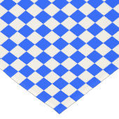 Cobalt and cream checkerboard pattern korte tafelloper (Hoek)