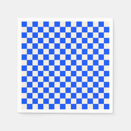 Cobalt and cream checkerboard pattern servet