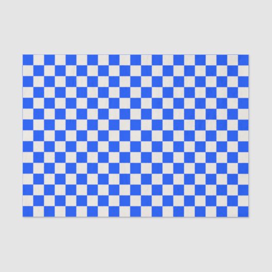 Cobalt and cream checkerboard pattern tissuepapier (Voorkant)