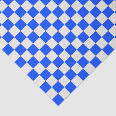 Cobalt and cream checkerboard pattern tissuepapier (Detail)