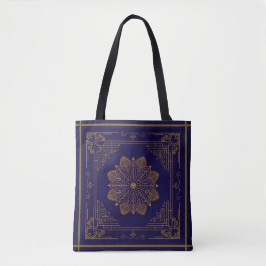 "Cobalt" Art Nouveau Tote Bag (Voorkant)