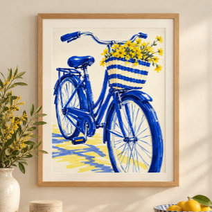 Cobalt Bicycle Zondag Kunstprint Poster