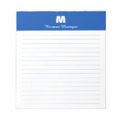 Cobalt Blau Chic Gepersonaliseerde Monogram Naam G Notitieblok (Voorkant)