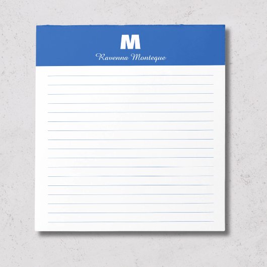 Cobalt Blau Chic Gepersonaliseerde Monogram Naam G Notitieblok