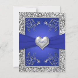 Cobalt Blau en Tin Hart RSVP Kaart