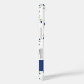 Cobalt Blauw Groen Aquarel Wilde Bloem Naam Case-Mate iPhone Case (Achterkant / Rechts)
