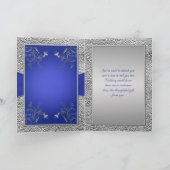 Cobalt Blauwe en Tin Hart Bedankkaart (Binnen)