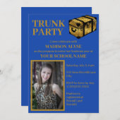 Cobalt Blauwe Koffer Universiteit Studentenhuis Fe Kaart (Voorkant / Achterkant)