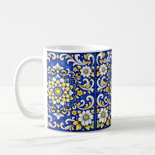 Cobalt Bloom Azulejo Mok (Links)