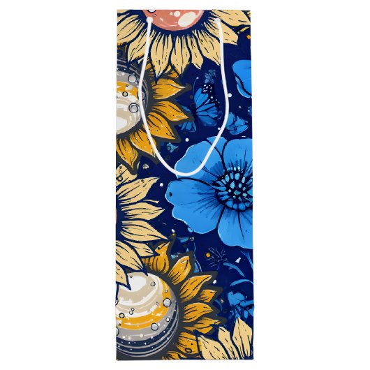 Cobalt Bloom  Wijn Cadeautas (Achterkant)