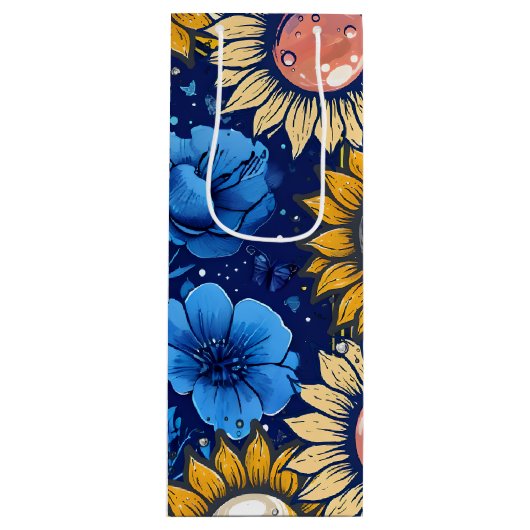 Cobalt Bloom  Wijn Cadeautas (Voorkant)