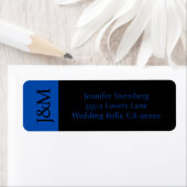 Cobalt Blue and Black Wedding Return Address Label (Insitu)