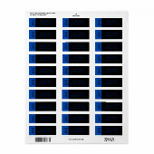 Cobalt Blue and Black Wedding Return Address Label (Full Sheet)