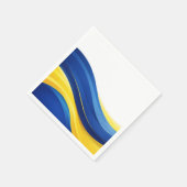 Cobalt Blue and Lemon Yellow Modern Waves Servet (Hoek)