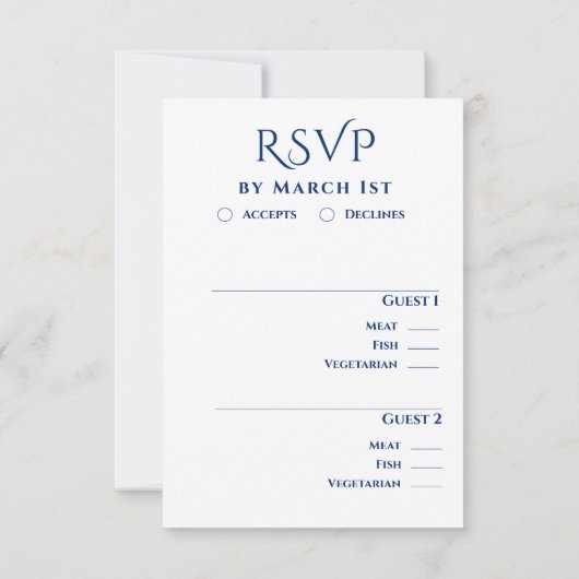 Cobalt Blue and Lemon Yellow RSVP Wedding  Kaartje (Achterkant)