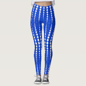 Cobalt Blue and White Polka Dot Leggings (Voorkant)