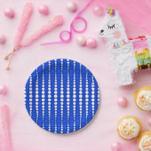 Cobalt Blue and White Polka Dots Paper Plate Papieren Bordje (Feest)