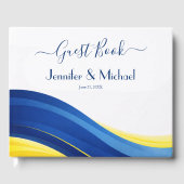 Cobalt Blue and Yellow Modern Wedding Gastenboek (Voorkant)