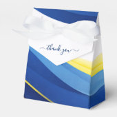 Cobalt Blue and Yellow Wedding Favor Boxes Bedankdoosjes (Voorkant Zijde)
