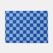 Cobalt Blue Checkerboard Deurmat (Voorkant)