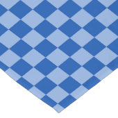 Cobalt Blue Checkerboard Korte Tafelloper (Hoek)
