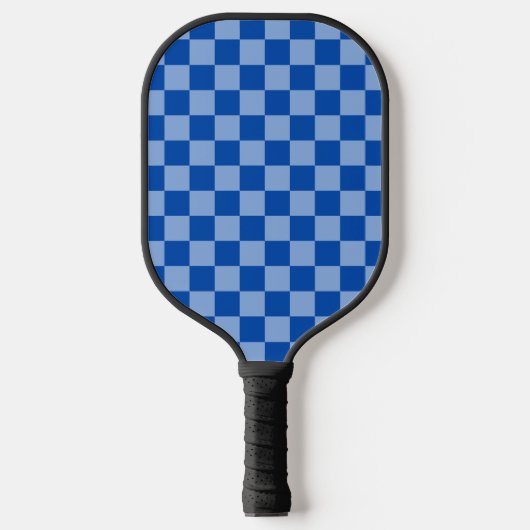 Cobalt Blue Checkerboard Pickleball Paddle (Voorkant)