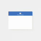 Cobalt Blue Chic Personalized Name Letter Monogram Post-it® Notes (Voorkant)