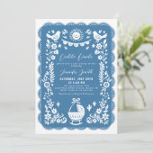 Cobalt Blue Cielito Lindo Baby shower Kaart (Staand voorkant)