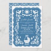 Cobalt Blue Cielito Lindo Baby shower Kaart (Voorkant / Achterkant)