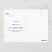 Cobalt Blue Eenvoudige bruiloft Save the Date Briefkaart (Achterkant)