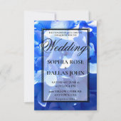 Cobalt blue floral elegant blue hydrangeas Wedding Kaart (Voorkant)