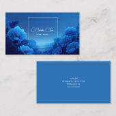Cobalt Blue Floral Modern Geometric Ocean Visitekaartje (Voorkant / Achterkant)