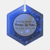Cobalt Blue Fractal Memorial Suncatcher Glas Ornament (Voorkant)
