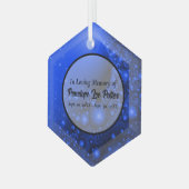 Cobalt Blue Fractal Memorial Suncatcher Glas Ornament (Voorkant links)
