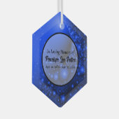 Cobalt Blue Fractal Memorial Suncatcher Glas Ornament (Voorkant Rechts)